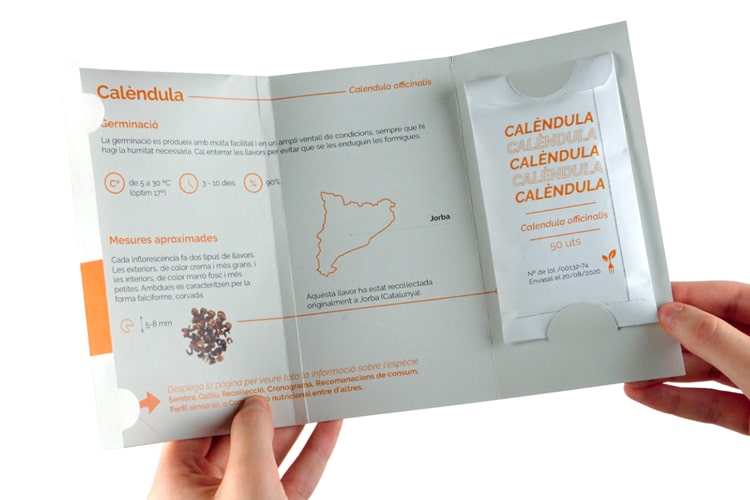 Eixarcolant's seed packages are informative and attractive