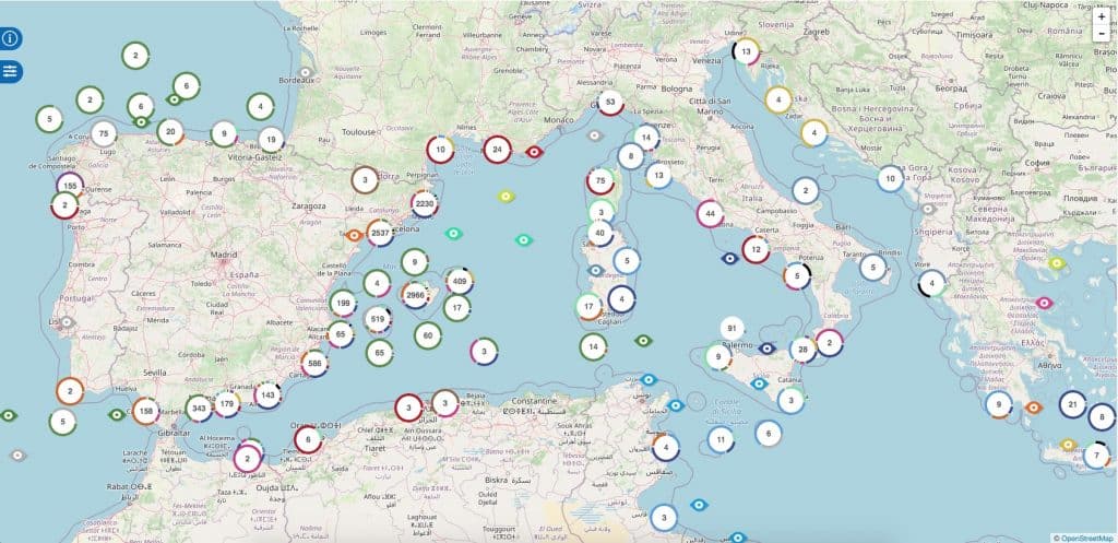 Mapa Observadors del Mar